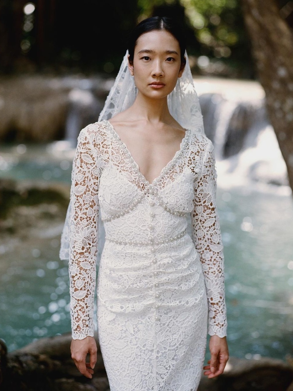 NEW SP white lace bridal collection pearl lace dress